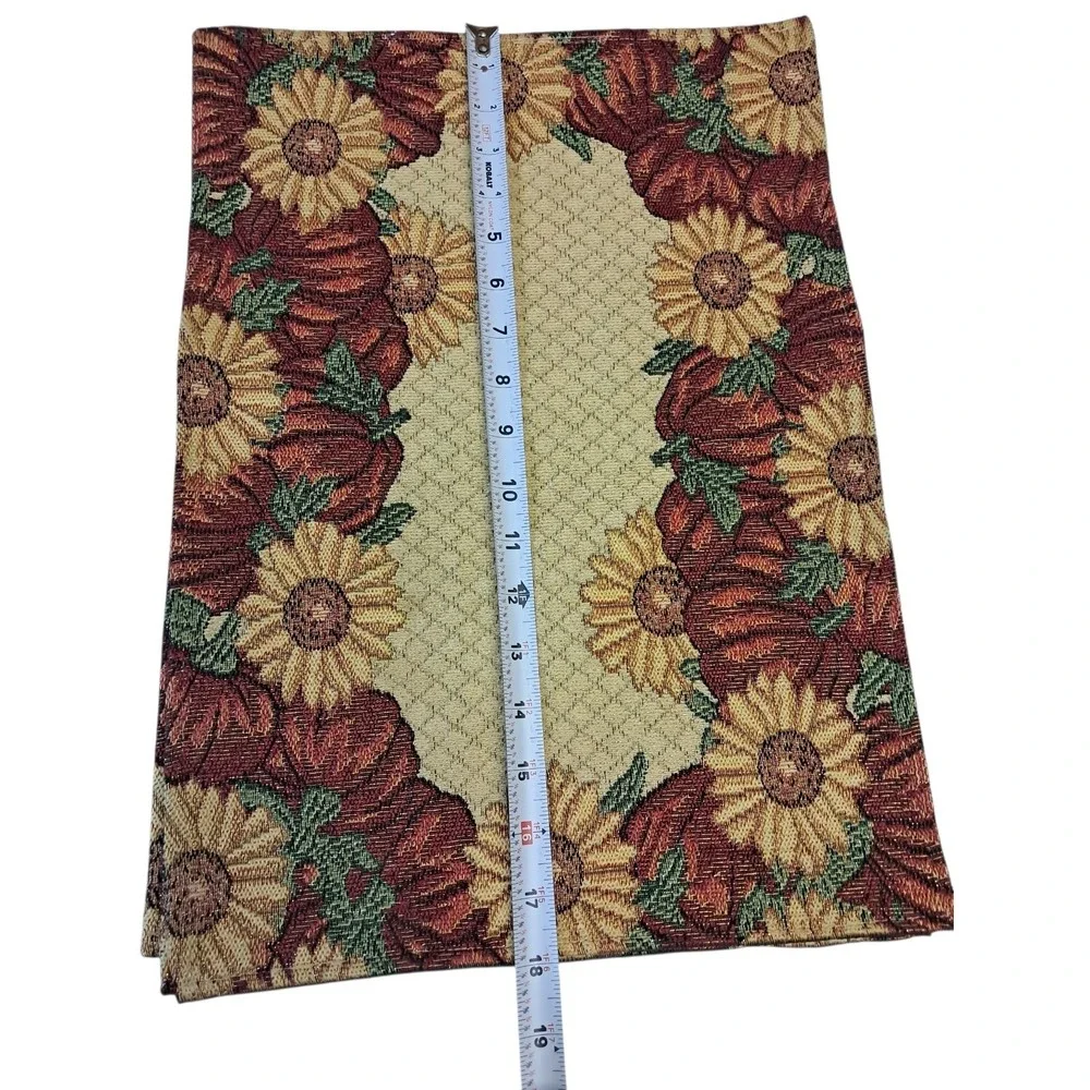 4 Gold Coast Tapestry Placemats Fall Autumn Sunflowers Pumpkins‎ Great Condition